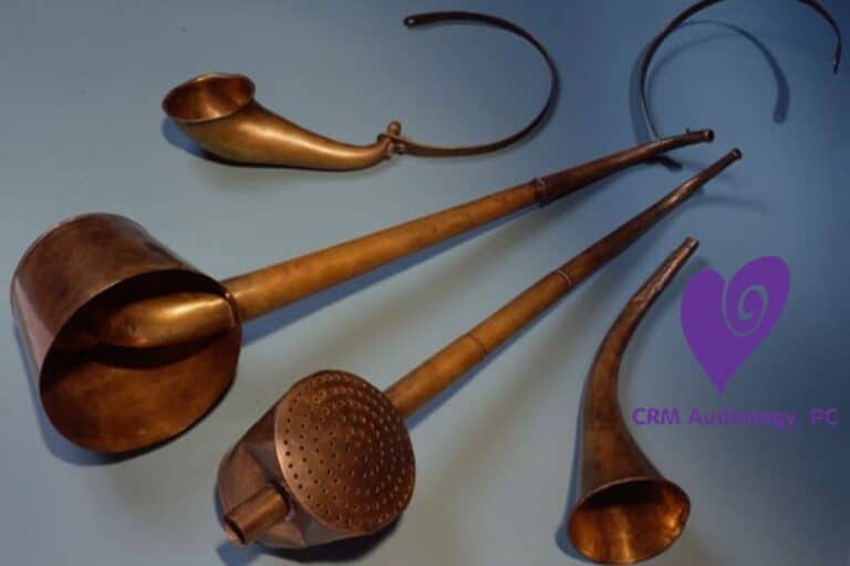 several old ear trumpets