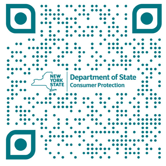 QR code for dos.ny.gov/consumer-education